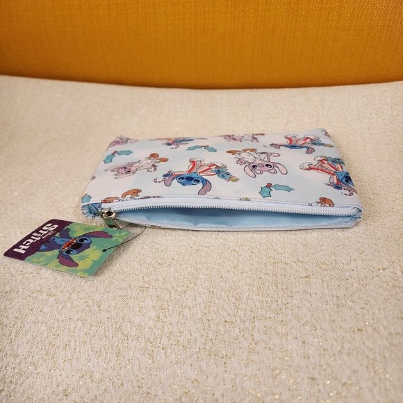 Bioworld Disney Stitch and Angel Holiday Jammies Cosmetic Bag Makeup Pouch NEW - Picture 10 of 11